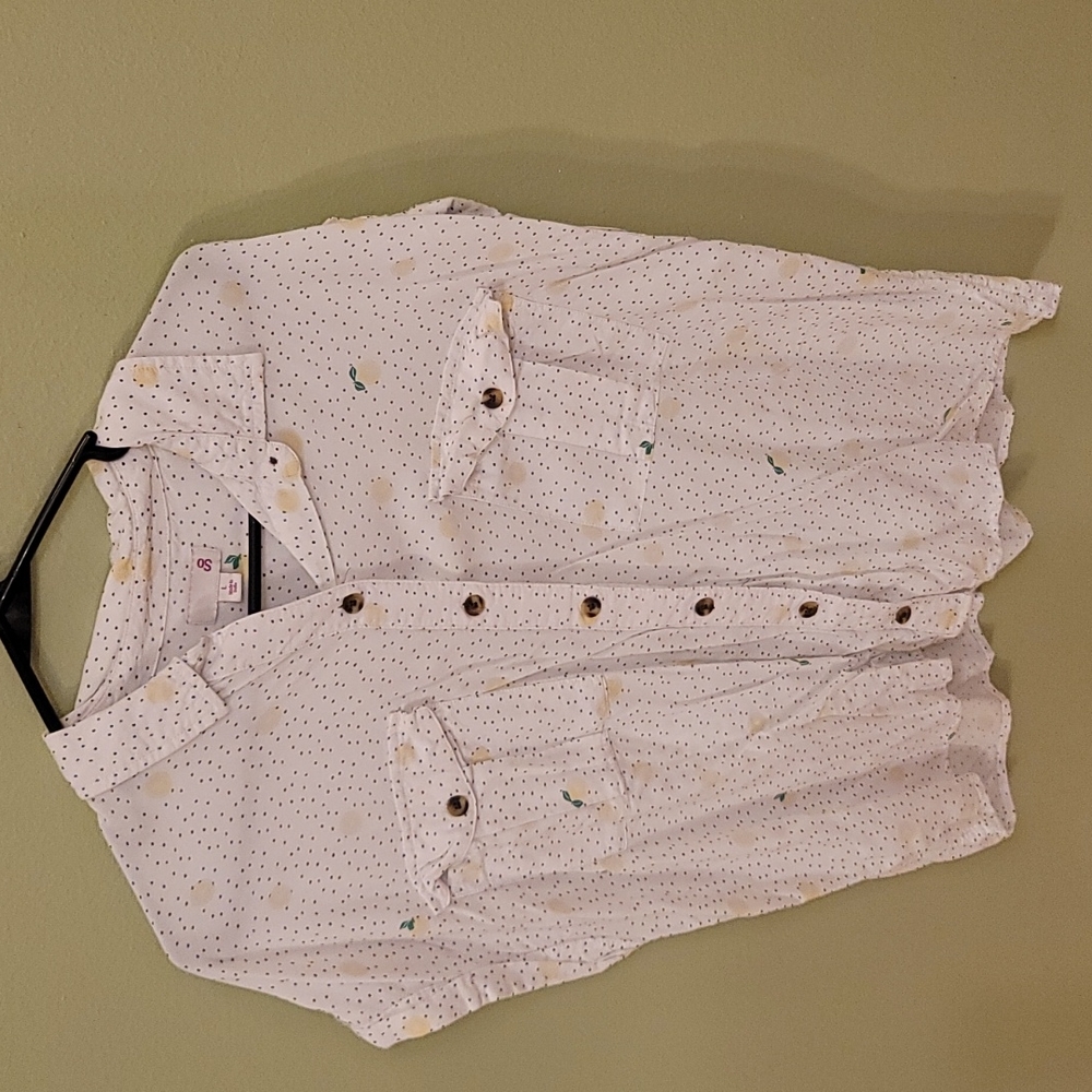lemon print top- juniors large